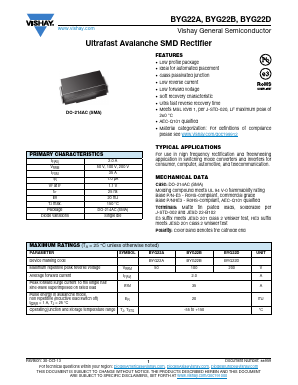 BYG22A-E3 Datasheet PDF Vishay Semiconductors