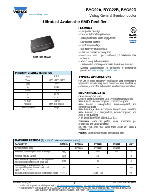 BYG22A-E3 Datasheet PDF Vishay Semiconductors