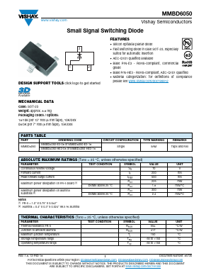 MMBD6050 Datasheet PDF Vishay Semiconductors