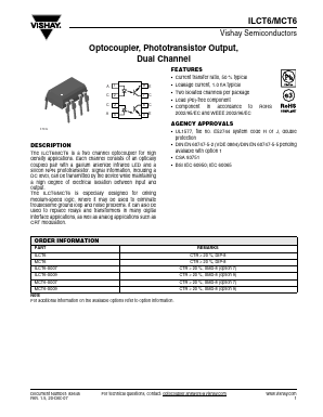 MCT6-X009 Datasheet PDF Vishay Semiconductors