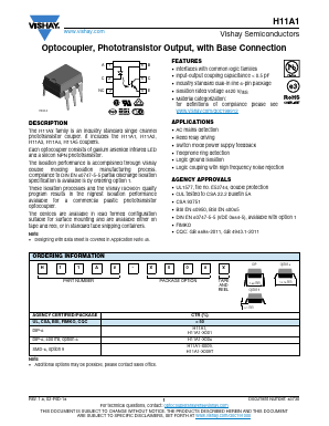 H11A1 Datasheet PDF Vishay Semiconductors