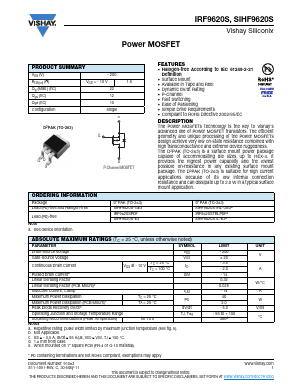 IRF9620S Datasheet PDF Vishay Semiconductors