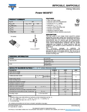 SIHFPC50LC-E3 Datasheet PDF Vishay Semiconductors