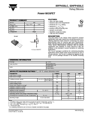 SIHFP450LC-E3 Datasheet PDF Vishay Semiconductors