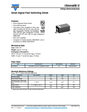 1N4448W-V Datasheet PDF Vishay Semiconductors