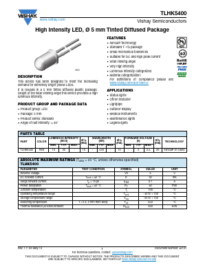 TLHK5400 Datasheet PDF Vishay Semiconductors