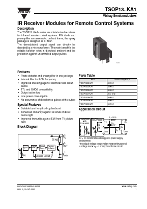 TSOP1356KA1 Datasheet PDF Vishay Semiconductors