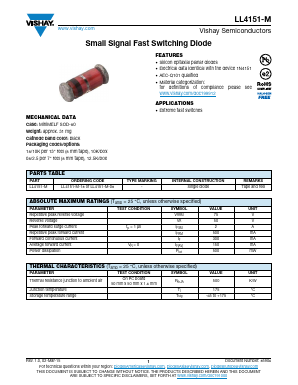 LL4151-M Datasheet PDF Vishay Semiconductors