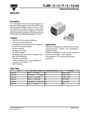 TLMB2100 Datasheet PDF Vishay Semiconductors