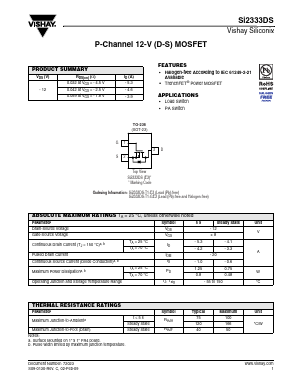 SI2333DS-T1-E3 Datasheet PDF Vishay Semiconductors