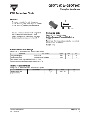 GSOT15C Datasheet PDF Vishay Semiconductors