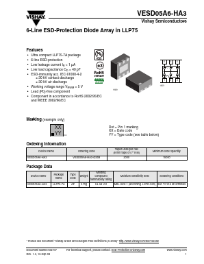 VESD05A6-HA3-GS08 Datasheet PDF Vishay Semiconductors