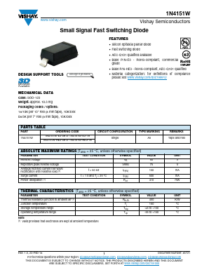 1N4151W-E3-18 Datasheet PDF Vishay Semiconductors