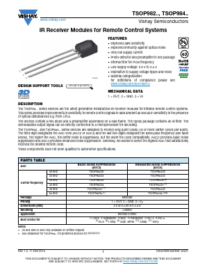 TSOP98433 Datasheet PDF Vishay Semiconductors