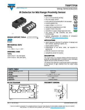 TSSP77P38 Datasheet PDF Vishay Semiconductors