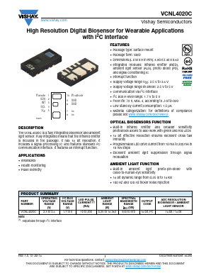 VCNL4020C Datasheet PDF Vishay Semiconductors