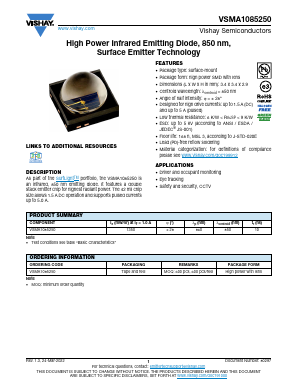 VSMA1085250 Datasheet PDF Vishay Semiconductors