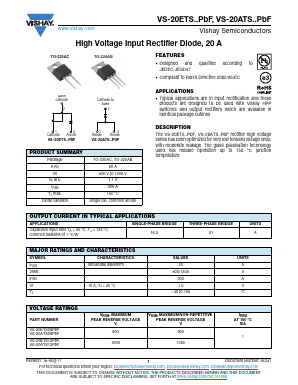 VS-20ETS08PBF Datasheet PDF Vishay Semiconductors