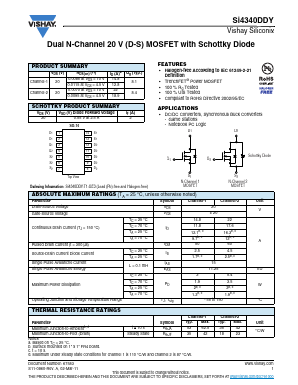 SI4340DDY-T1-GE3 Datasheet PDF Vishay Semiconductors