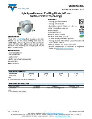 VSMY2943SL Datasheet PDF Vishay Semiconductors