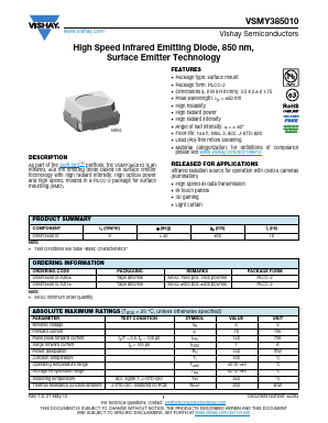 VSMY385010-GS18 Datasheet PDF Vishay Semiconductors