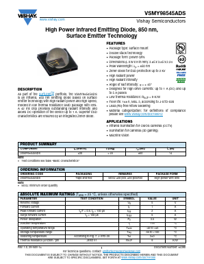 VSMY98545ADS Datasheet PDF Vishay Semiconductors