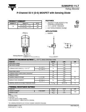 SUM60P05-11LT Datasheet PDF Vishay Semiconductors