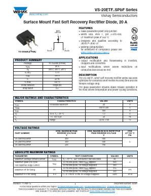 VS-20ETF06STRRPBF Datasheet PDF Vishay Semiconductors