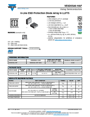VESD05A6-HAF-GS08 Datasheet PDF Vishay Semiconductors