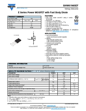 SIHW61N65EF Datasheet PDF Vishay Semiconductors