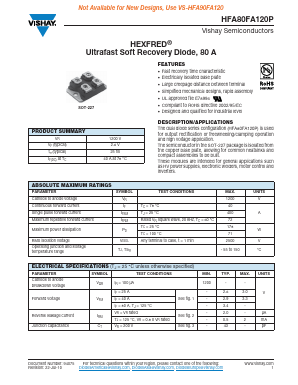 HFA80FA120P Datasheet PDF Vishay Semiconductors