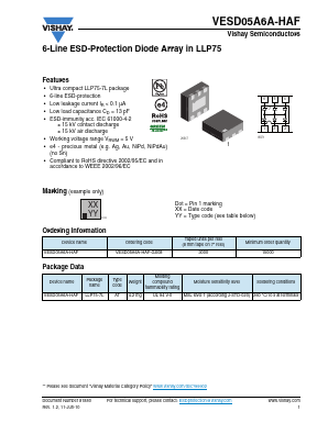 VESD05A6A-HAF-GS08 Datasheet PDF Vishay Semiconductors