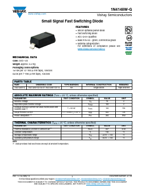 1N4148W-G Datasheet PDF Vishay Semiconductors