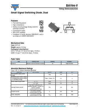 BAV99-V Datasheet PDF Vishay Semiconductors