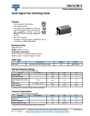 1N4151W-V-GS18 Datasheet PDF Vishay Semiconductors