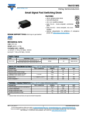1N4151WS-HE3-08 Datasheet PDF Vishay Semiconductors