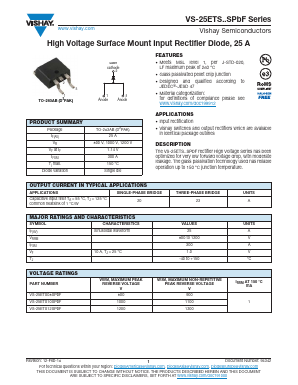 VS-25ETS08SPBF Datasheet PDF Vishay Semiconductors