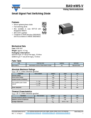 BAS16WS-V Datasheet PDF Vishay Semiconductors
