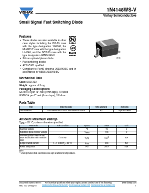 1N4148WS-V-GS18 Datasheet PDF Vishay Semiconductors