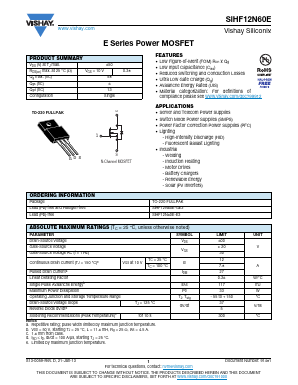 SIHF12N60E-GE3 Datasheet PDF Vishay Semiconductors