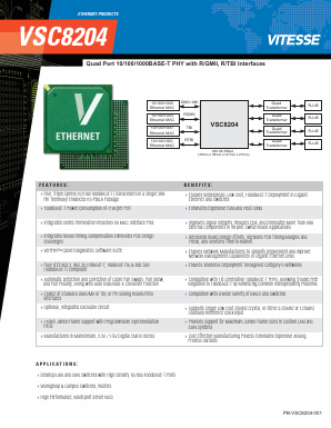 VSC8204 Datasheet PDF Vitesse Semiconductor