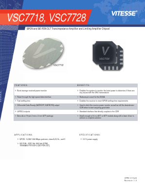 VSC7718 Datasheet PDF Vitesse Semiconductor
