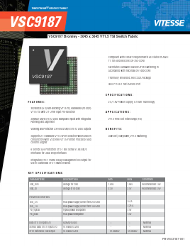 VSC9187 Datasheet PDF Vitesse Semiconductor