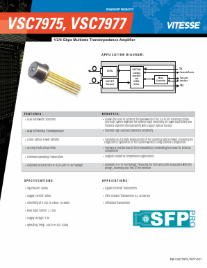 VSC7975 Datasheet PDF Vitesse Semiconductor