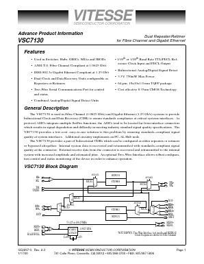 VSC7130 Datasheet PDF Vitesse Semiconductor