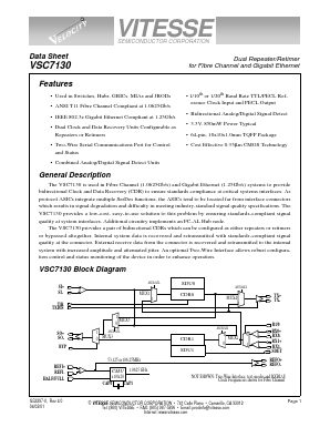 VSC7130RC Datasheet PDF Vitesse Semiconductor