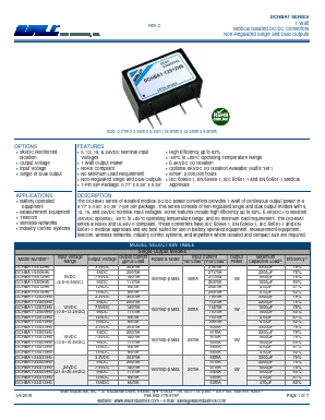 DCHBA1-24S15H6 Datasheet PDF Wall Industries,Inc.