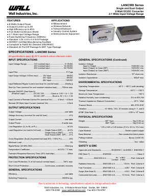 LANC1205DW8 Datasheet PDF Wall Industries,Inc.