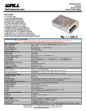 PSS-150-24 Datasheet PDF Wall Industries,Inc.