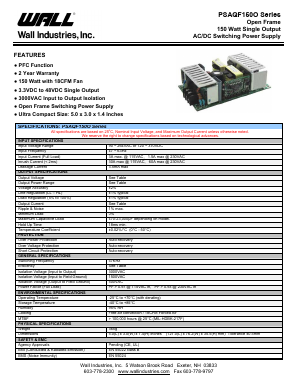 PSAQF150O-48S Datasheet PDF Wall Industries,Inc.